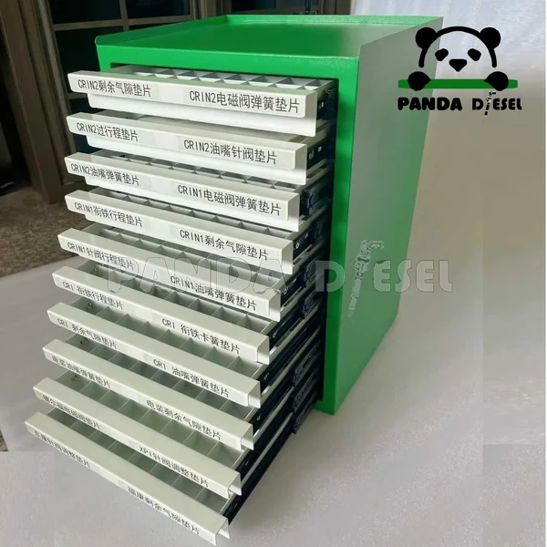 Caja de almacenamiento con gabinete para banco de trabajo, para calzos de common rail diésel y piezas de inyectores, en venta.