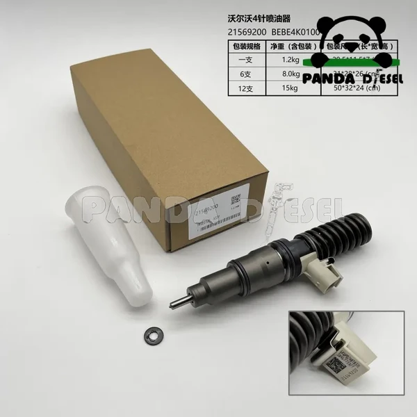 Delphi E3 4 Pines Inyector de Combustible EUI 85013271 21569200 Bebe4k01001 Compatible con Camión Volvo D11 FH D13 Motor Diésel a Granel