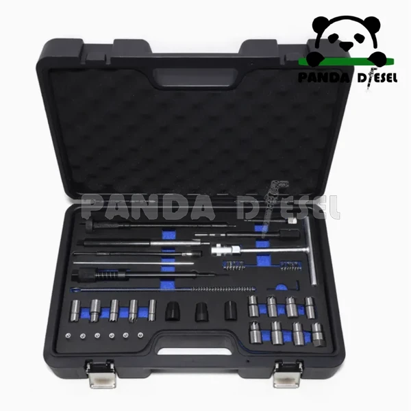 juego completo de herramientas duraderas para corte de asiento de inyector diésel y kit de limpieza y reparación, 28 piezas, proveedor