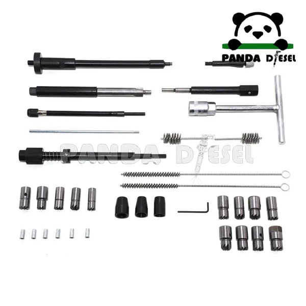 Kit completo de 28 piezas: cortador de asientos de inyectores diésel duradero y herramientas de limpieza y reparación, de fábrica.